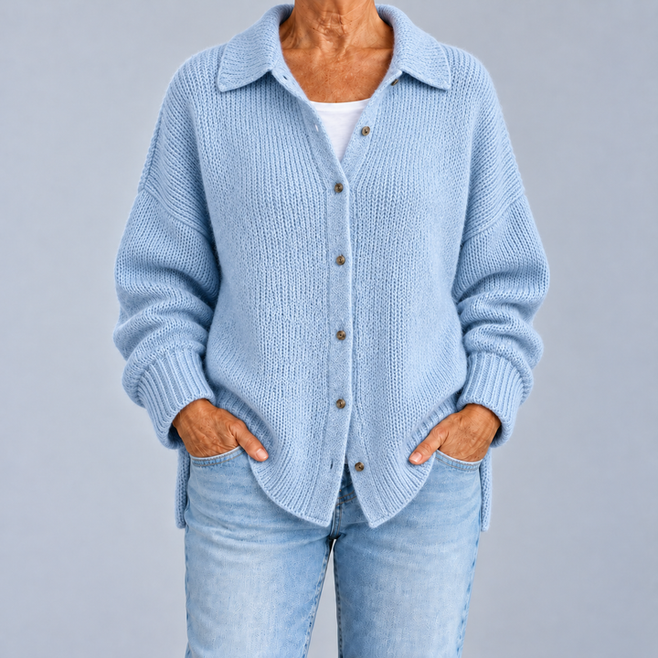 Laura | Cardigan ample à col chemise