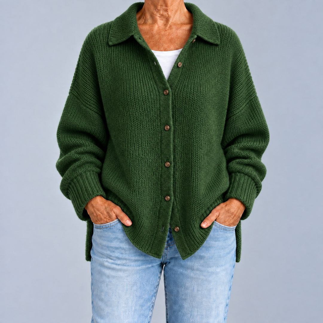 Laura | Cardigan ample à col chemise