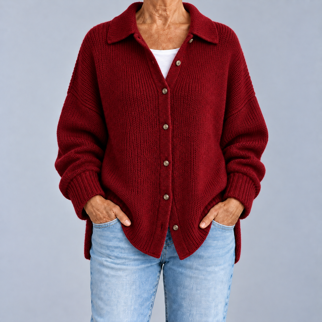 Laura | Cardigan ample à col chemise