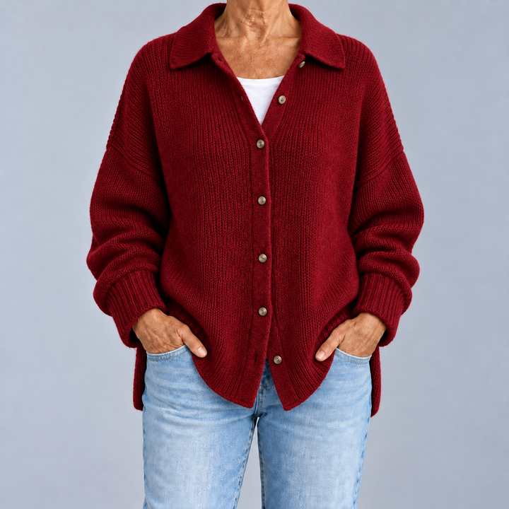 Laura | Cardigan ample à col chemise