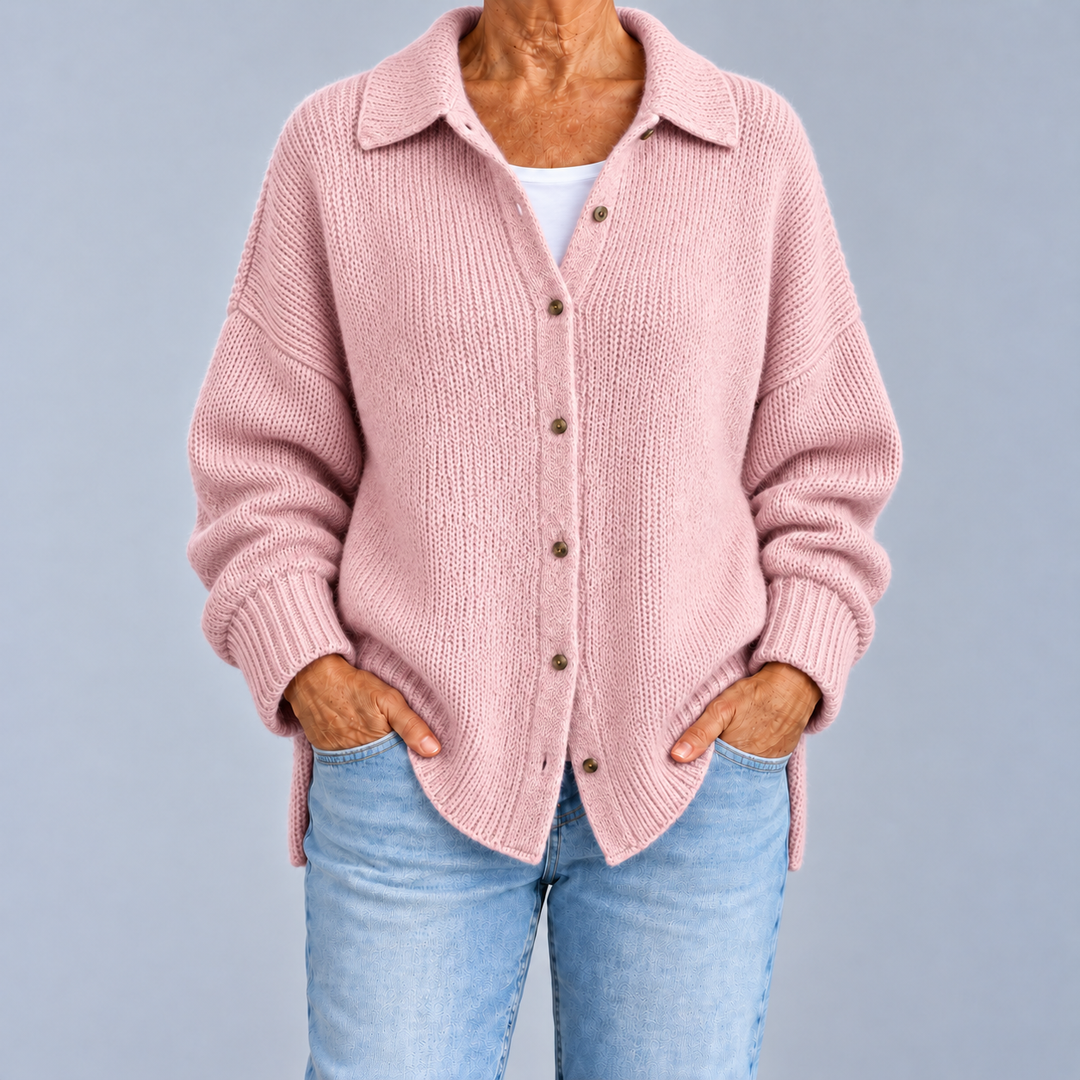 Laura | Cardigan ample à col chemise