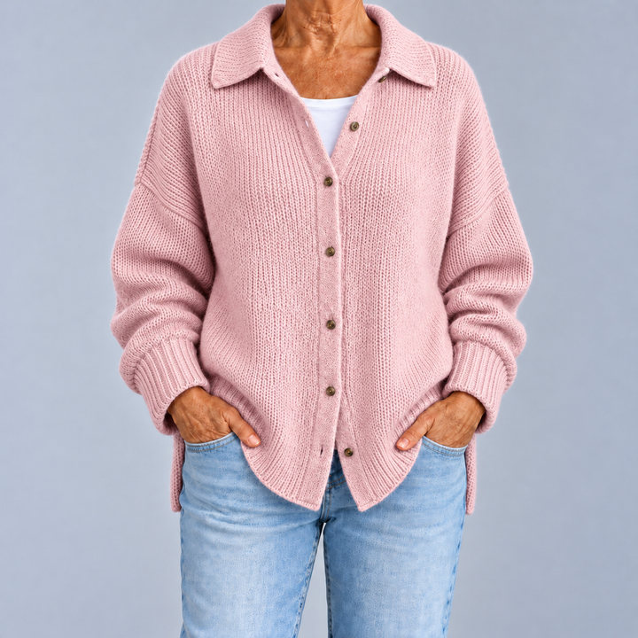 Laura | Cardigan ample à col chemise