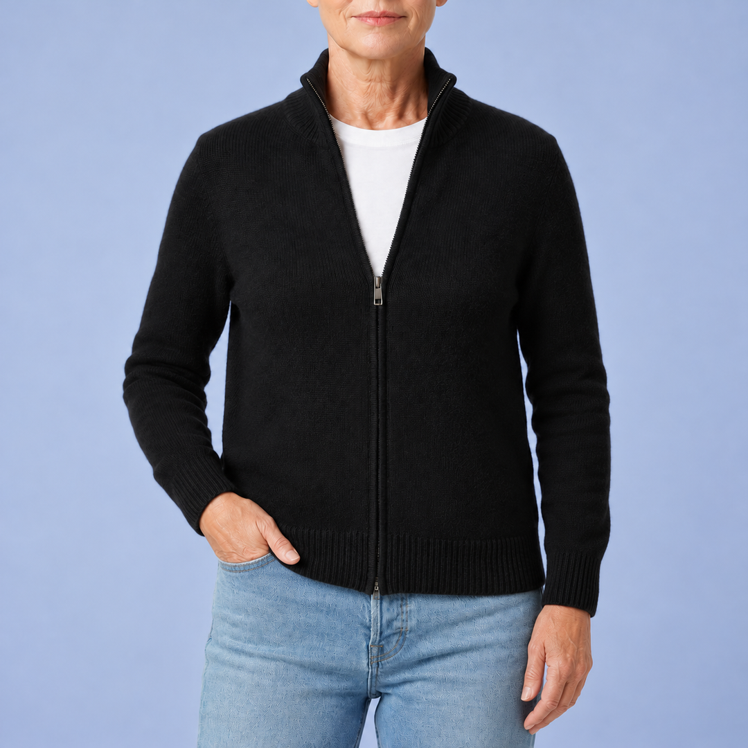 Noemi | Cardigan zippé à col montant