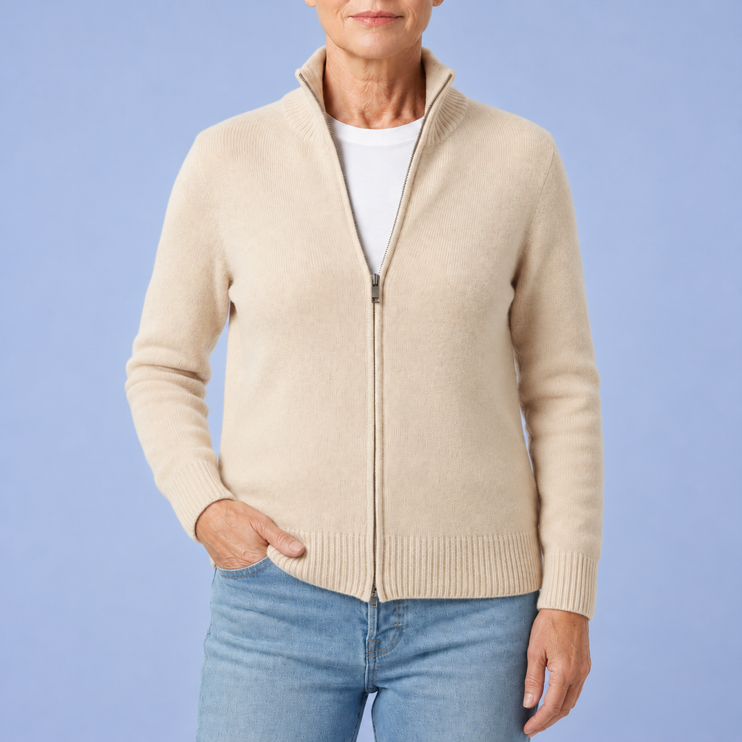 Noemi | Cardigan zippé à col montant