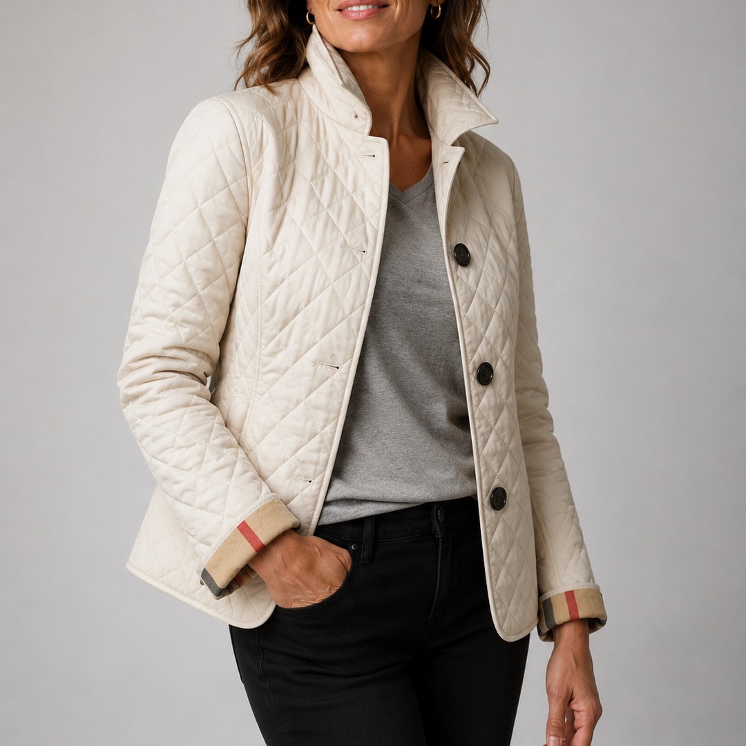 Loredana – veste matelassée légère blanc cassé