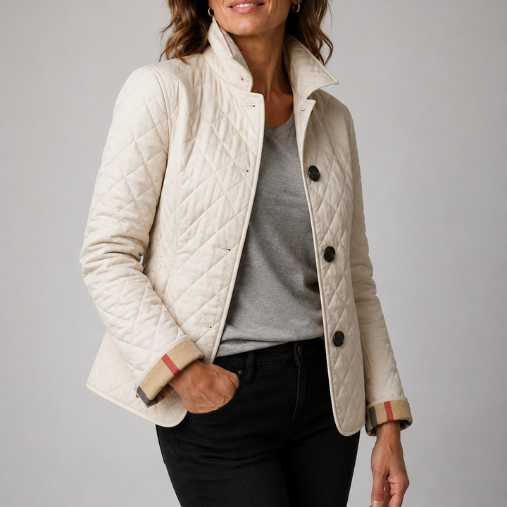 Loredana – veste matelassée légère blanc cassé