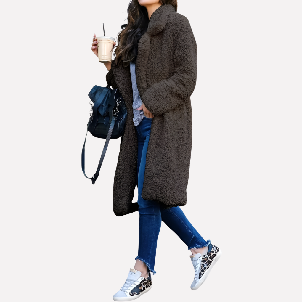 Bella-Jo | Manteau long effet bouclette