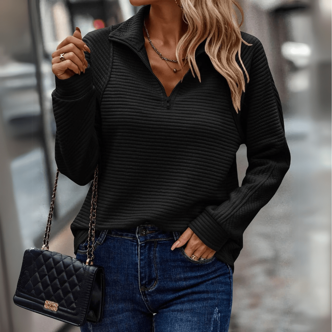 Jenica | Pull Chic à Demi-Zip