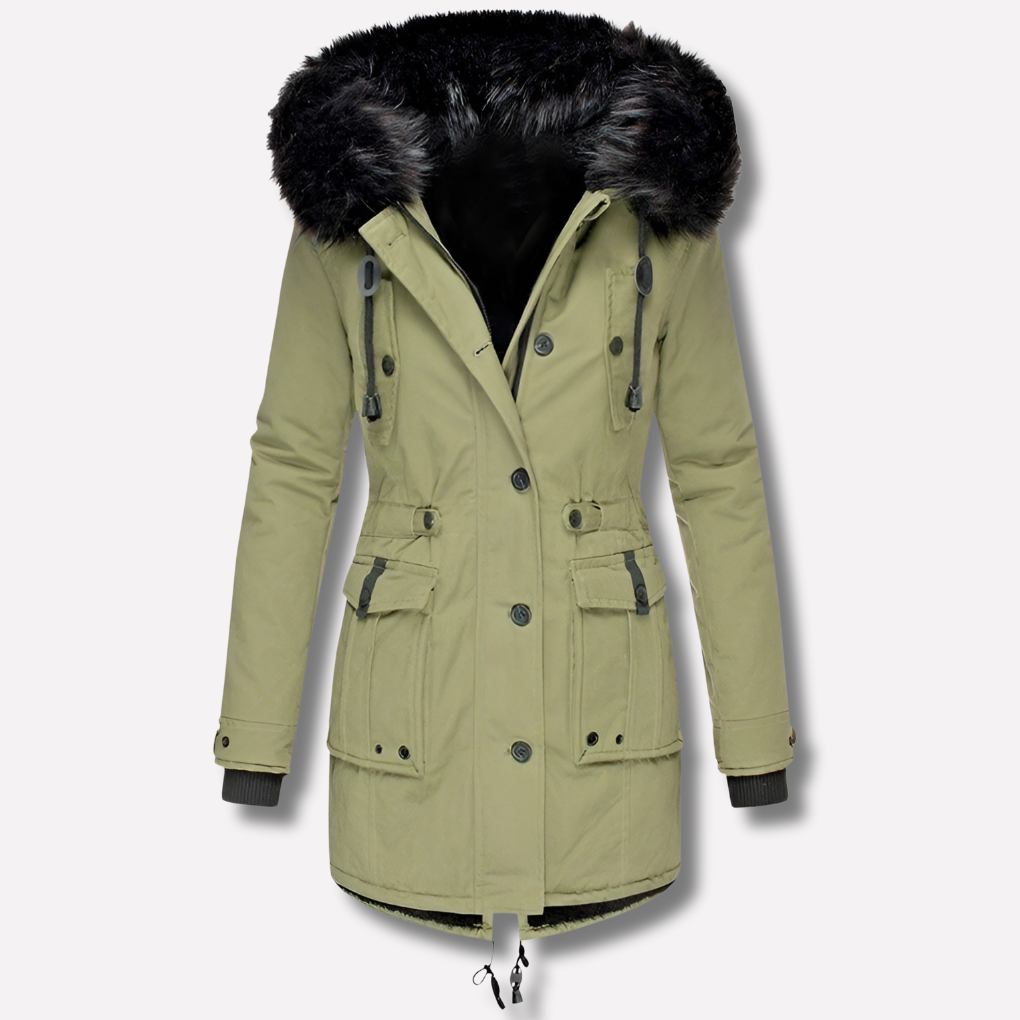 Parka à capuche et poches à rabat