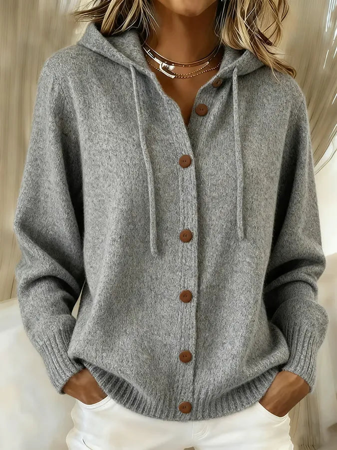 Bettina | Cardigan à capuche boutonné