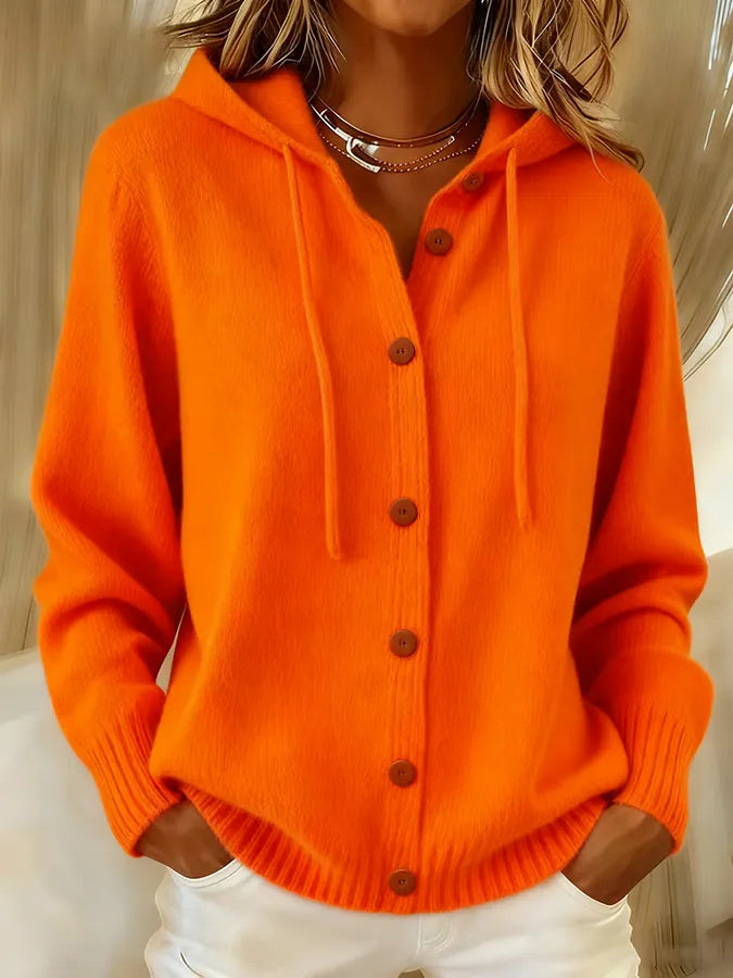 Bettina | Cardigan à capuche boutonné