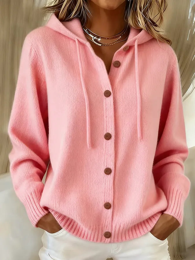 Bettina | Cardigan à capuche boutonné