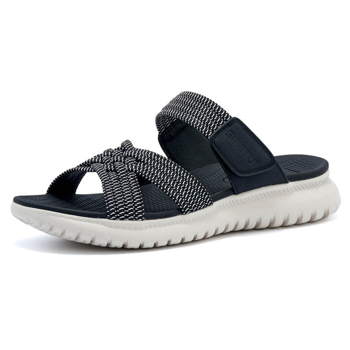 Lina | Mules à brides tressées et scratch