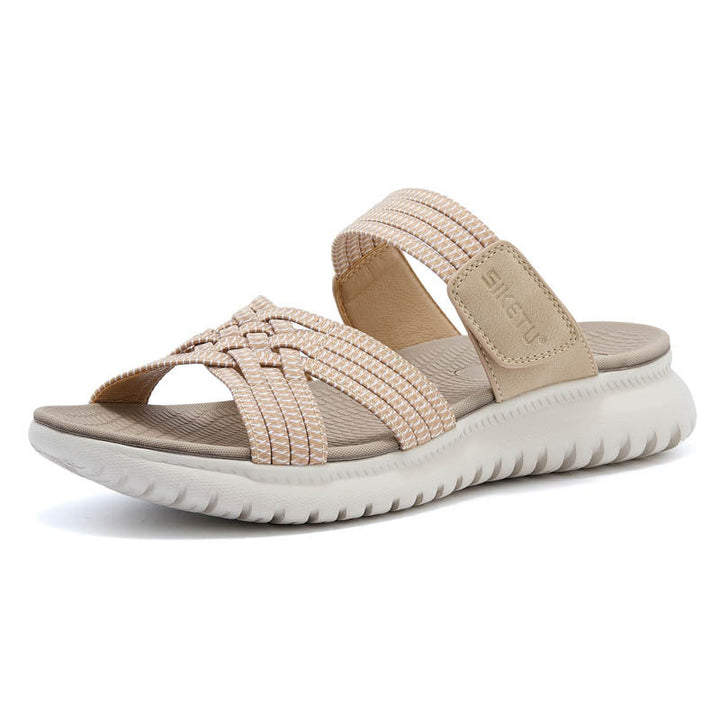 Lina | Mules à brides tressées et scratch
