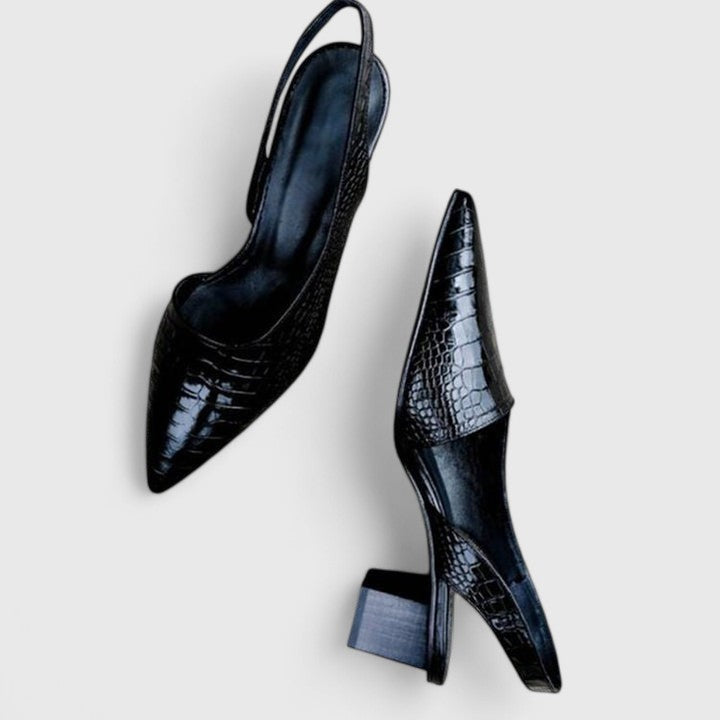 Nóra | Escarpins slingback effet croco