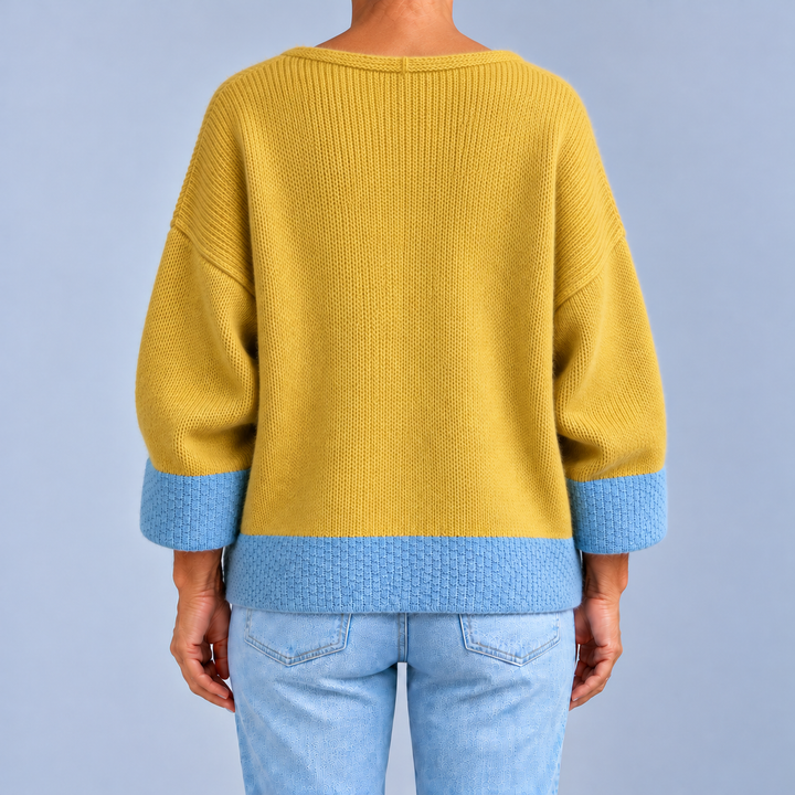 Ginevra | Cardigan bicolore à col V