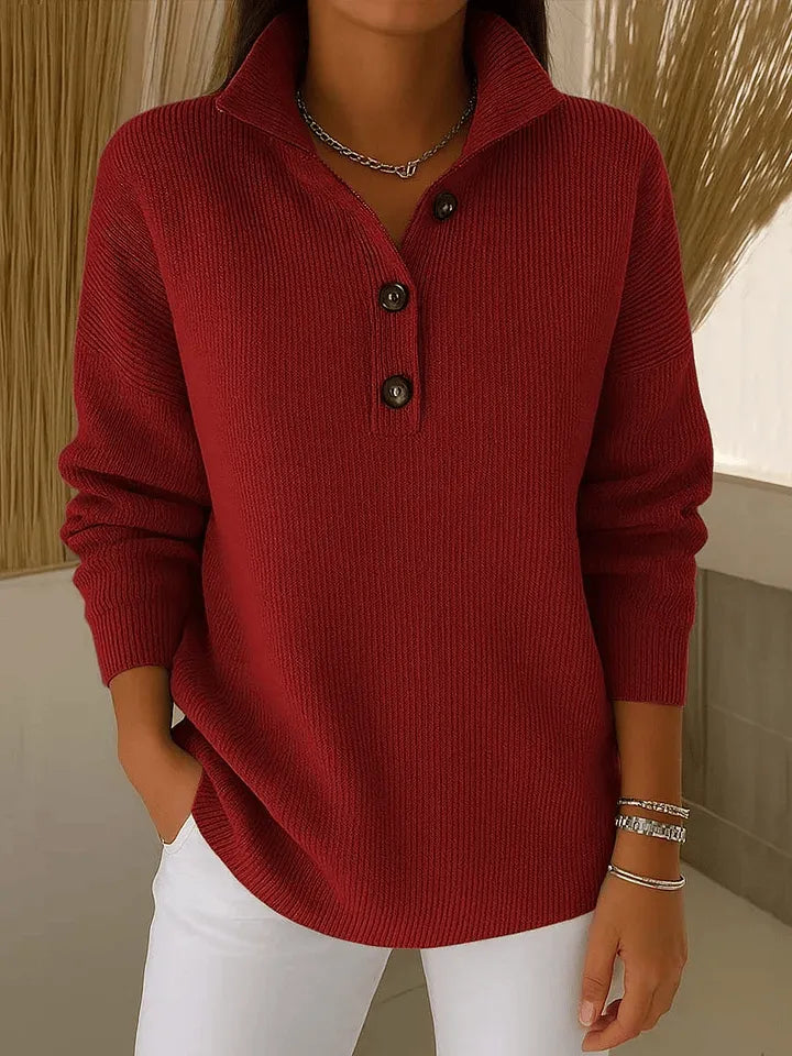 Amalia | Pull polo à col en V