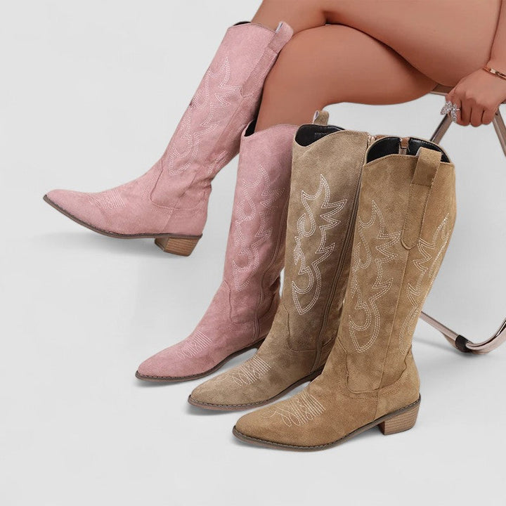 Clara | Bottes western hautes brodées