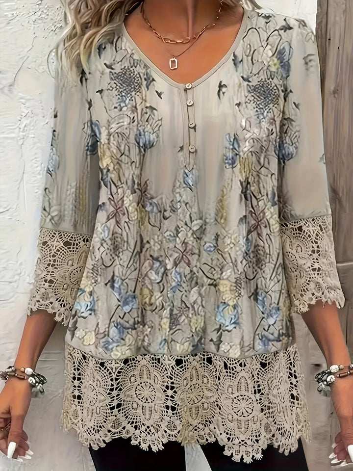 Marianne | Chemise décontractée Boho Chic à manches courtes