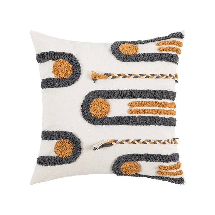 Coussin Bohème Housse de Coussin Géométrie Brodé Pompon Broderie Long Housse de Coussin Salon Canapé Décor Maison Personnalisé