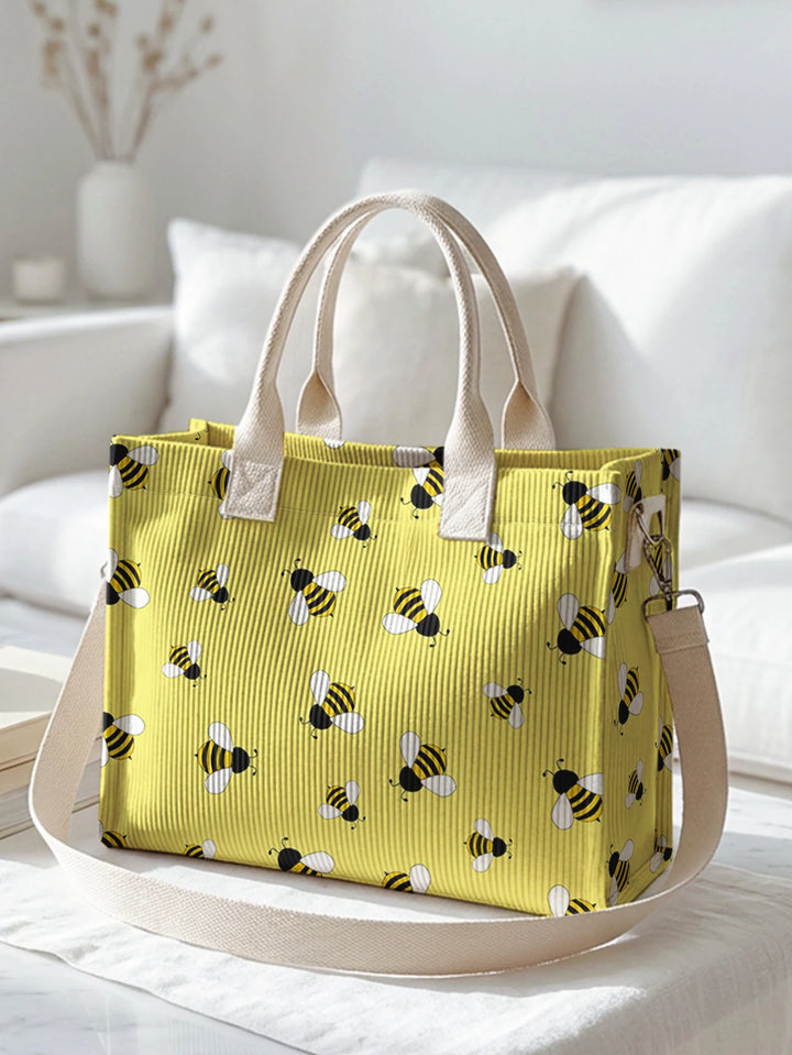 Maya l’Abeille | Sac cabas en velours côtelé