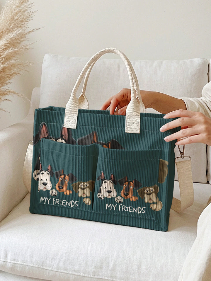 Toutou Bleu | Sac cabas en velours côtelé