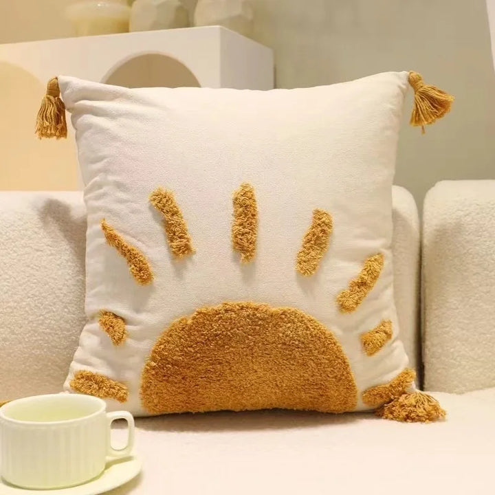 Coussin Bohème Housse de Coussin Géométrie Brodé Pompon Broderie Long Housse de Coussin Salon Canapé Décor Maison Personnalisé