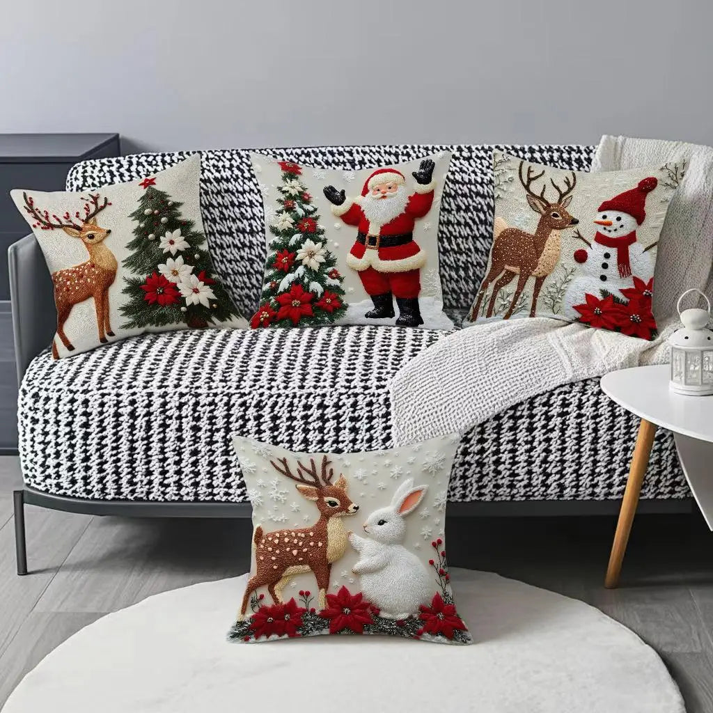 Housse de coussin décorative élégante pour la saison festive et comme cadeau