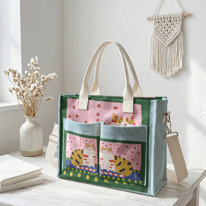 Minou Bohème | Sac cabas en velours côtelé