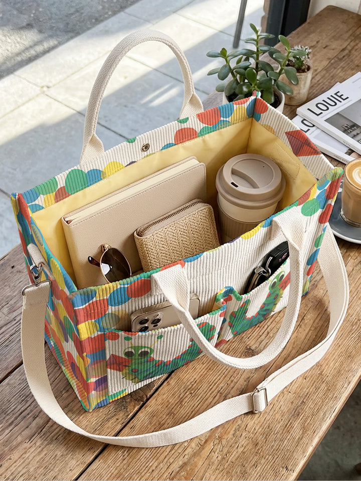 Chenille Gourmande | Sac cabas en velours côtelé