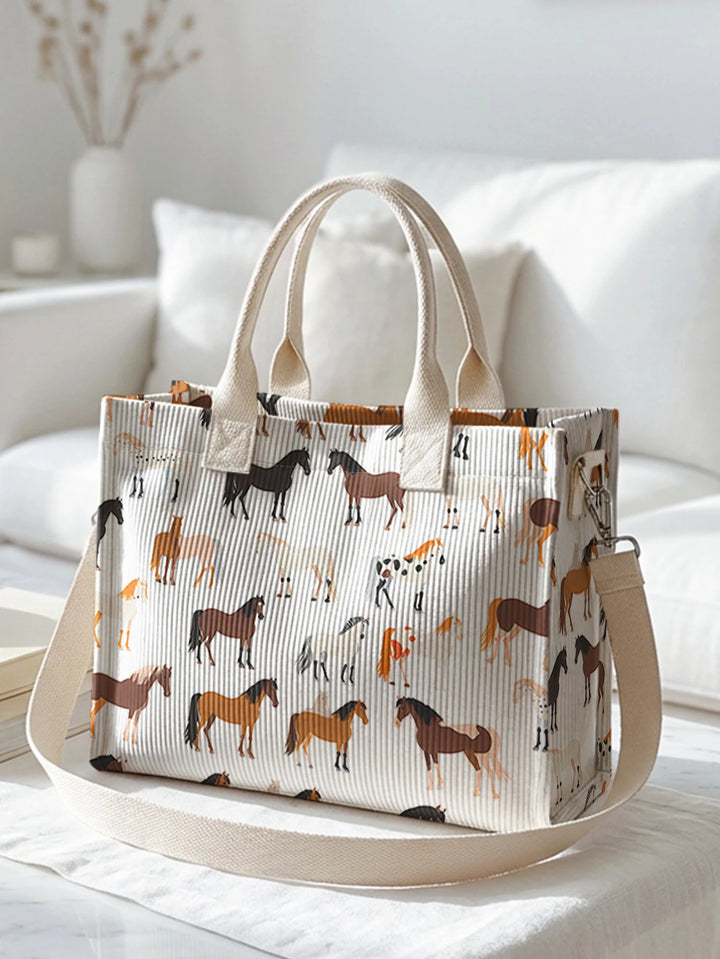 Étoile le Cheval | Sac cabas en velours côtelé