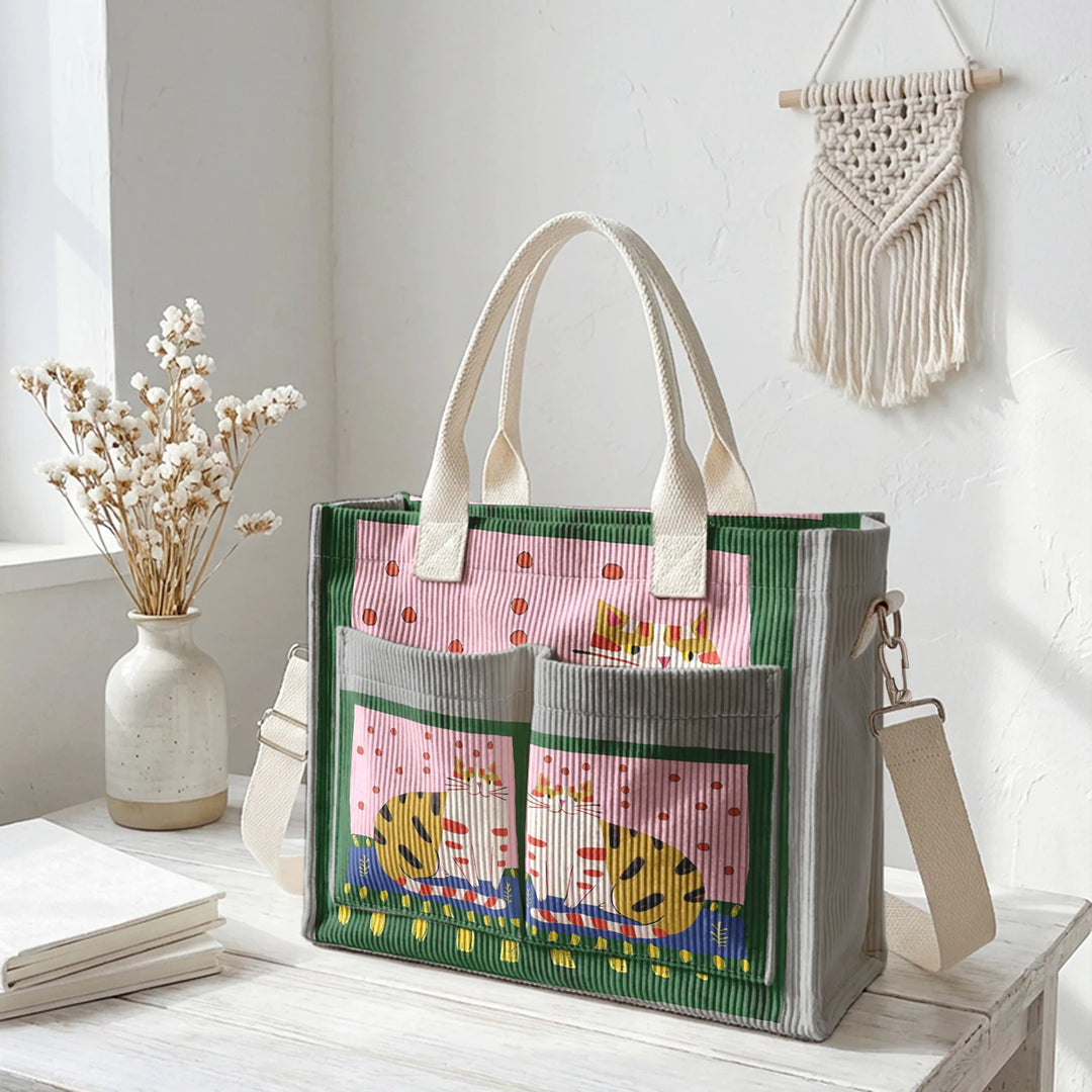 Minou Bohème | Sac cabas en velours côtelé
