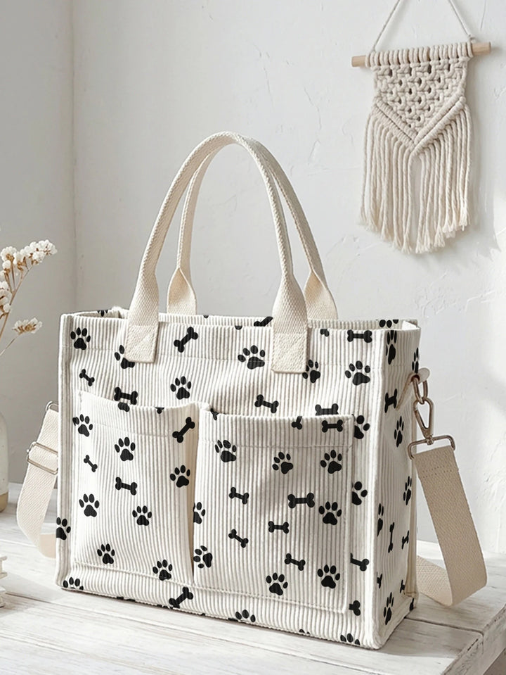 Pattes de Chien | Sac cabas en velours côtelé