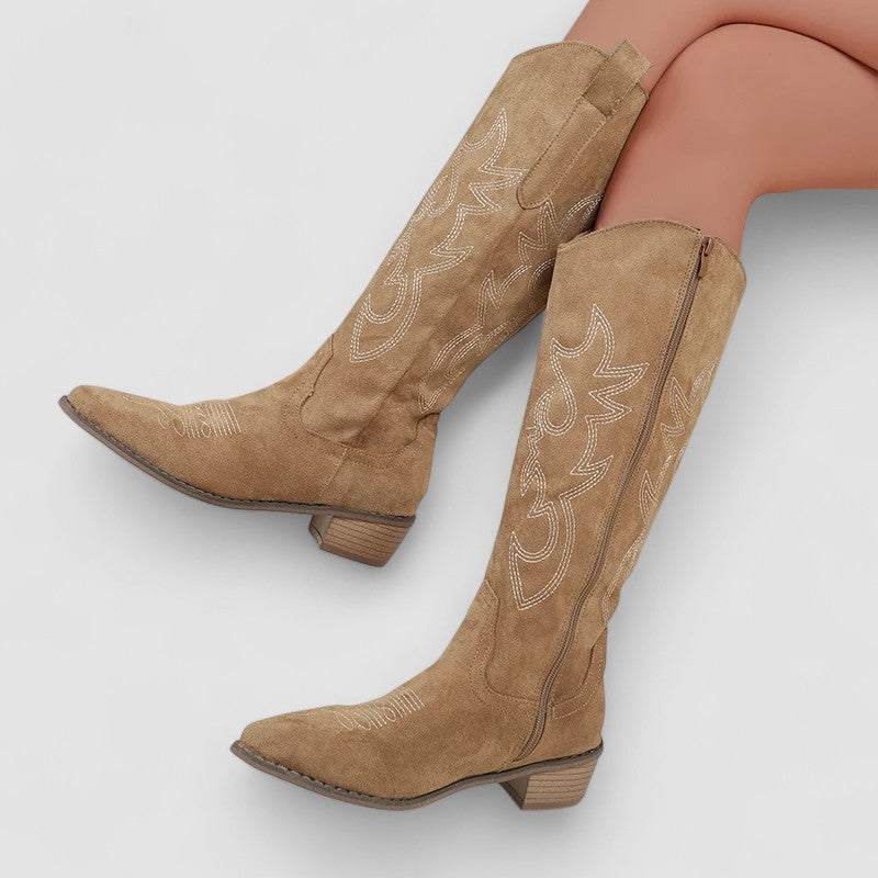 Clara | Bottes western hautes brodées