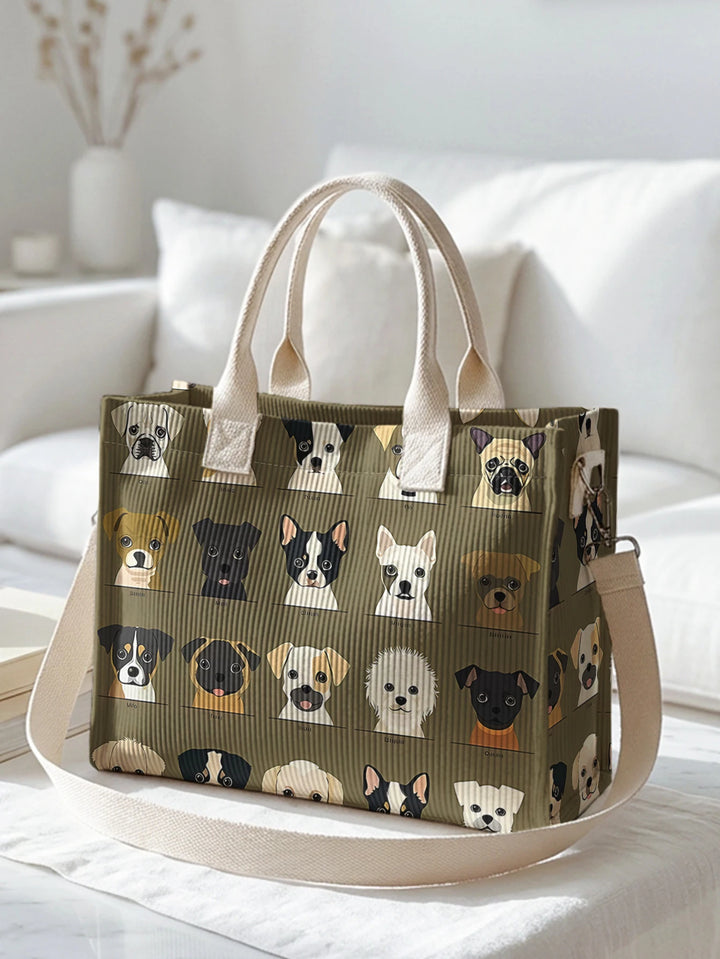 La Bande des Chiens | Sac cabas en velours côtelé
