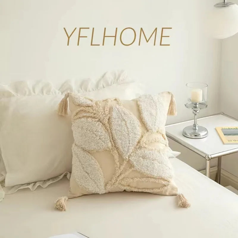 Coussin Bohème Housse de Coussin Géométrie Brodé Pompon Broderie Long Housse de Coussin Salon Canapé Décor Maison Personnalisé