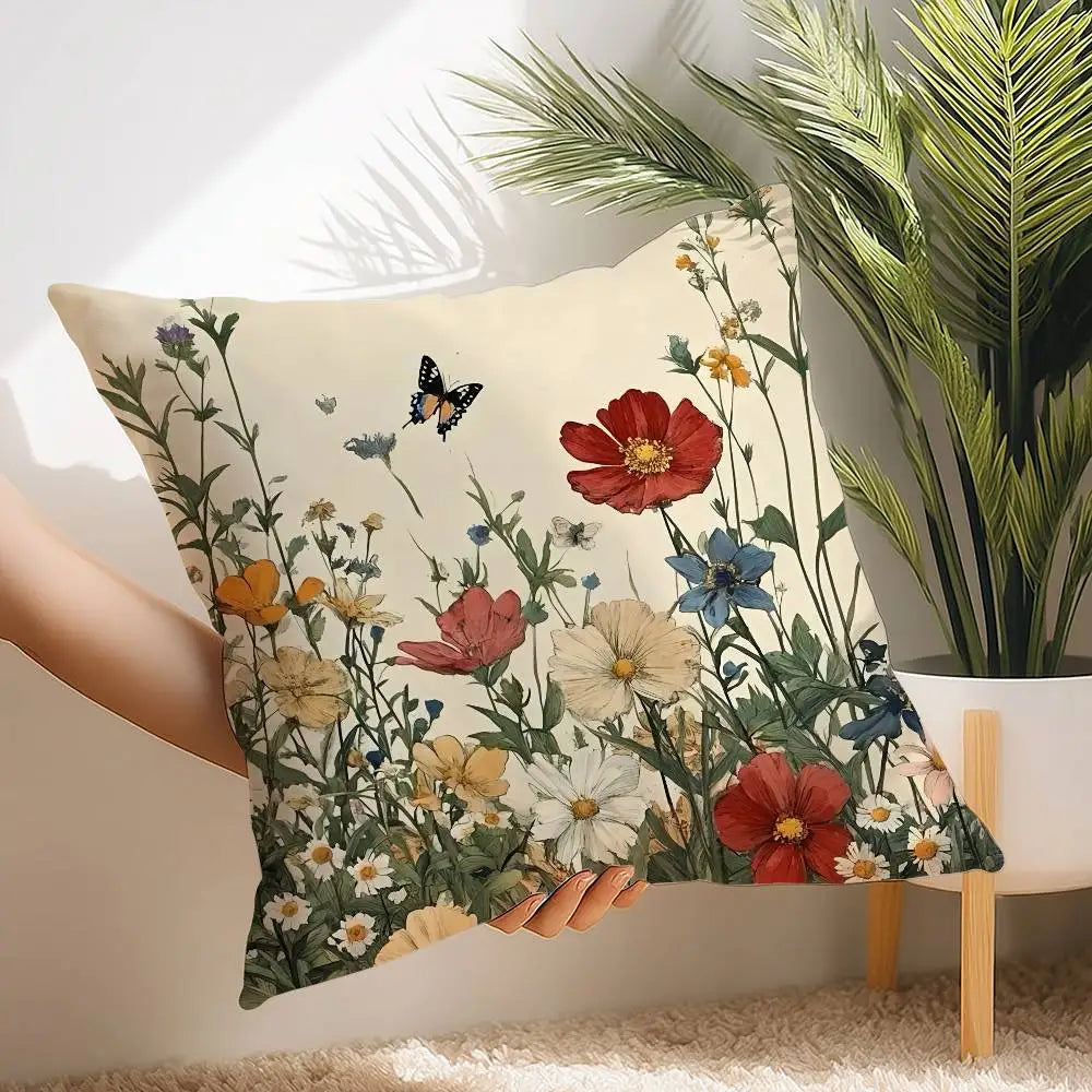 Coussin romantique en fleurs pour la décoration intérieure