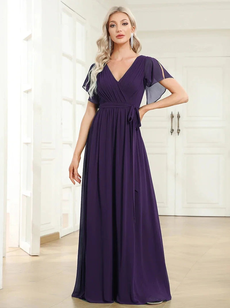 Simone | Robe de soirée classique en chiffon A-line