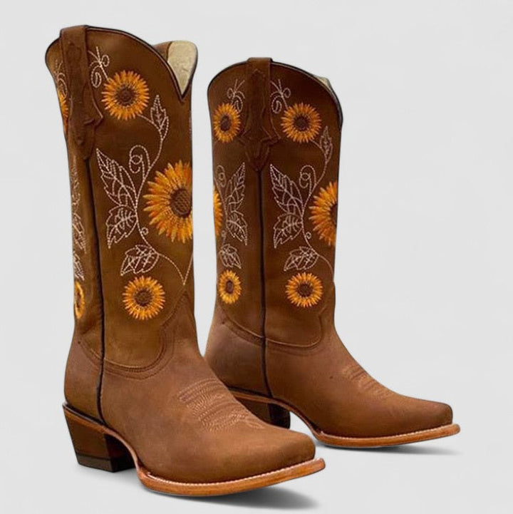 Daisy | Bottes western à tournesols brodés