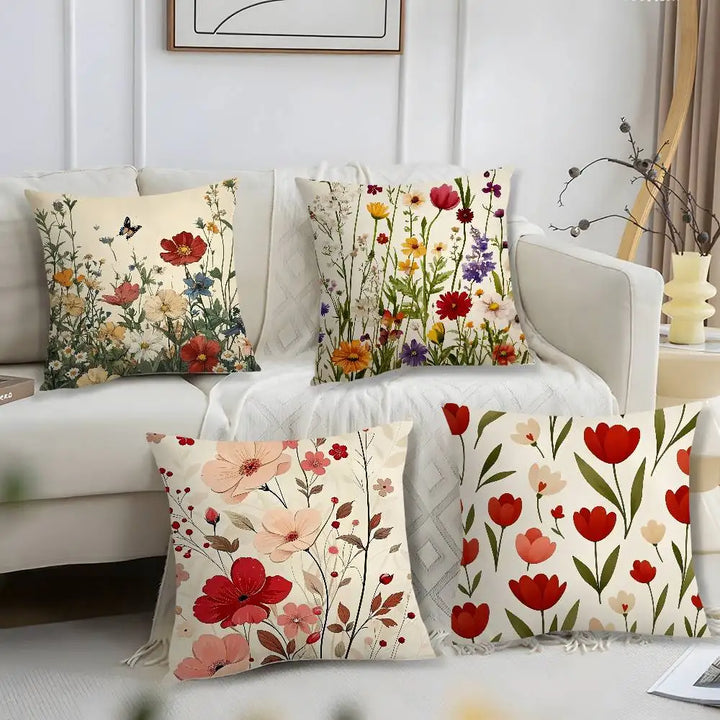 Coussin romantique en fleurs pour la décoration intérieure