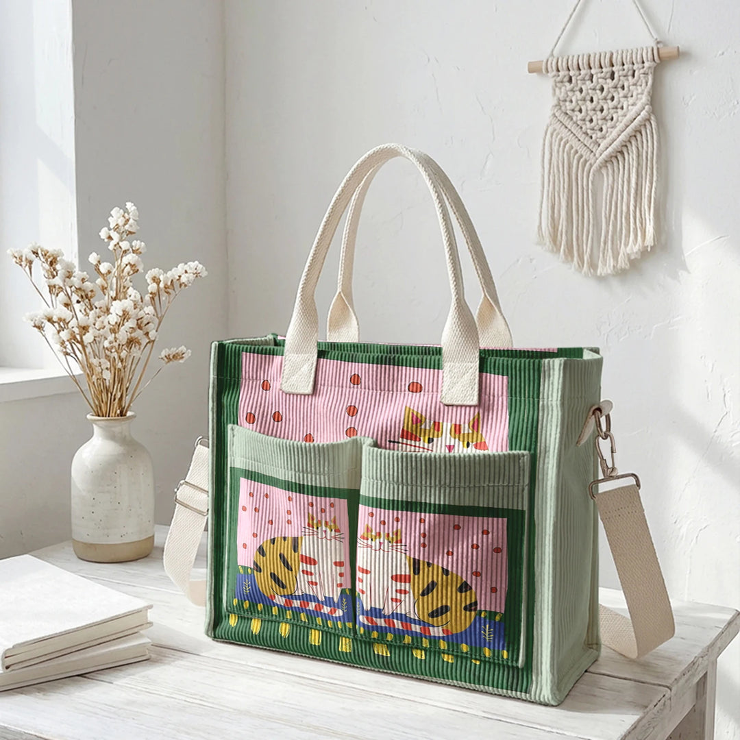 Minou Bohème | Sac cabas en velours côtelé