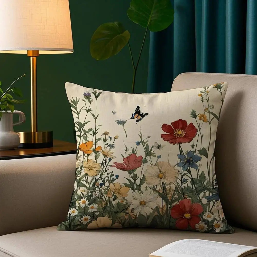 Coussin romantique en fleurs pour la décoration intérieure