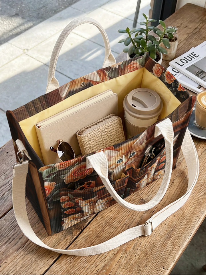 Caramel le Chat | Sac cabas en velours côtelé