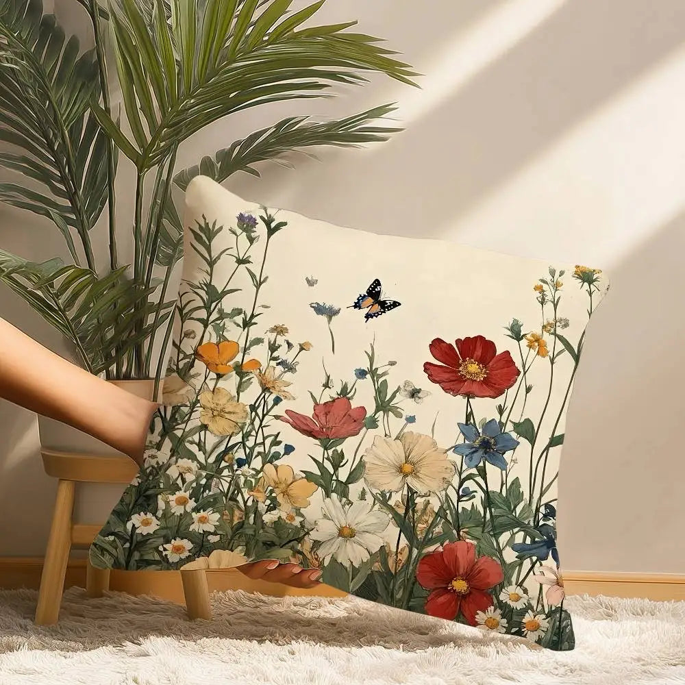 Coussin romantique en fleurs pour la décoration intérieure