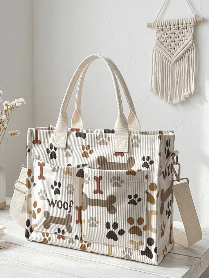 Pattes & Os | Sac cabas en velours côtelé