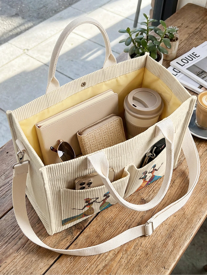 Femmes d’Art | Sac cabas en velours côtelé