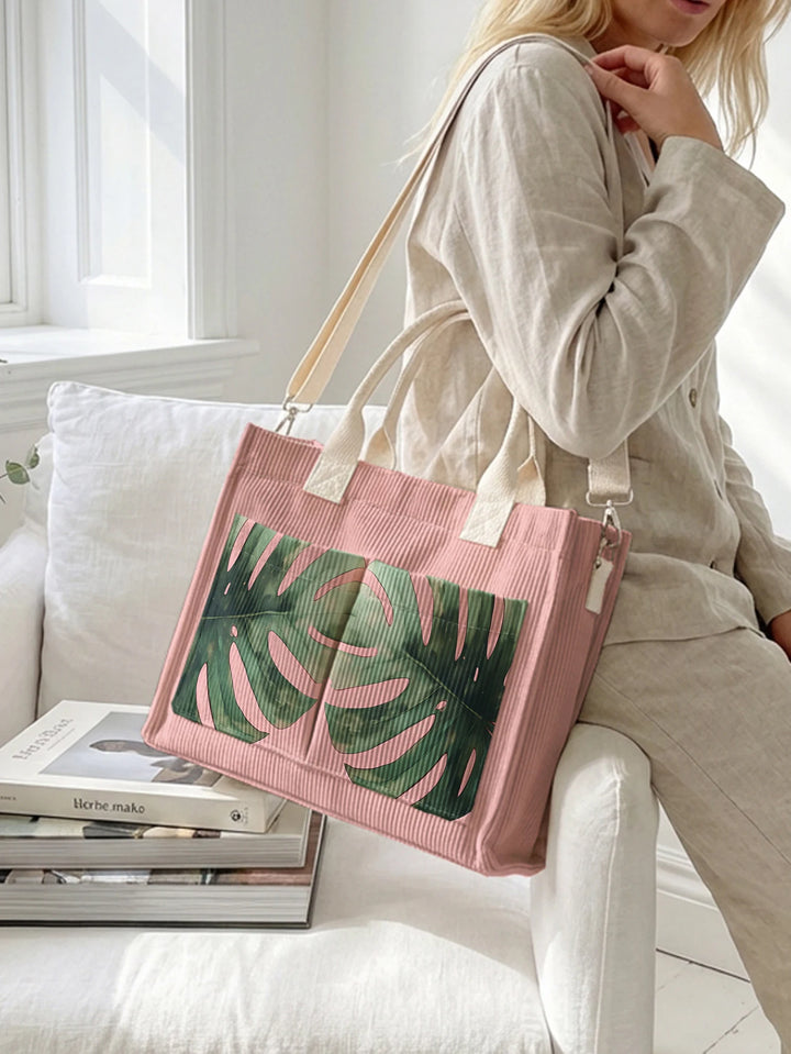 Monstera | Sac cabas en velours côtelé