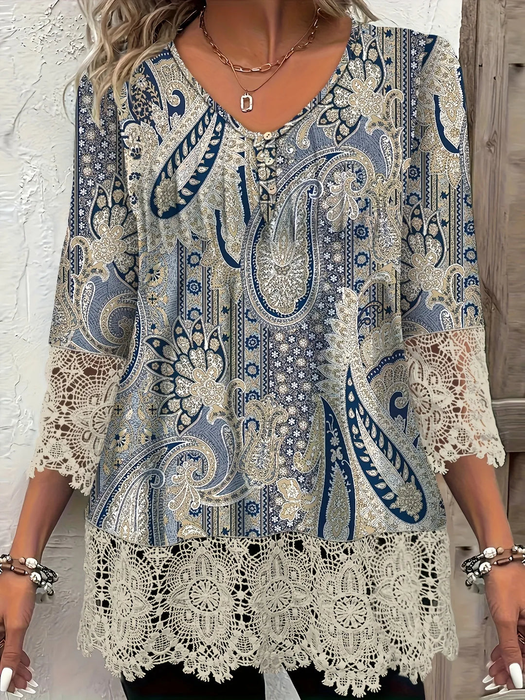 Marianne | Chemise décontractée Boho Chic à manches courtes