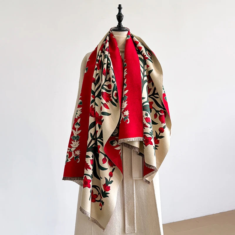 Écharpe en cachemire de luxe avec franges