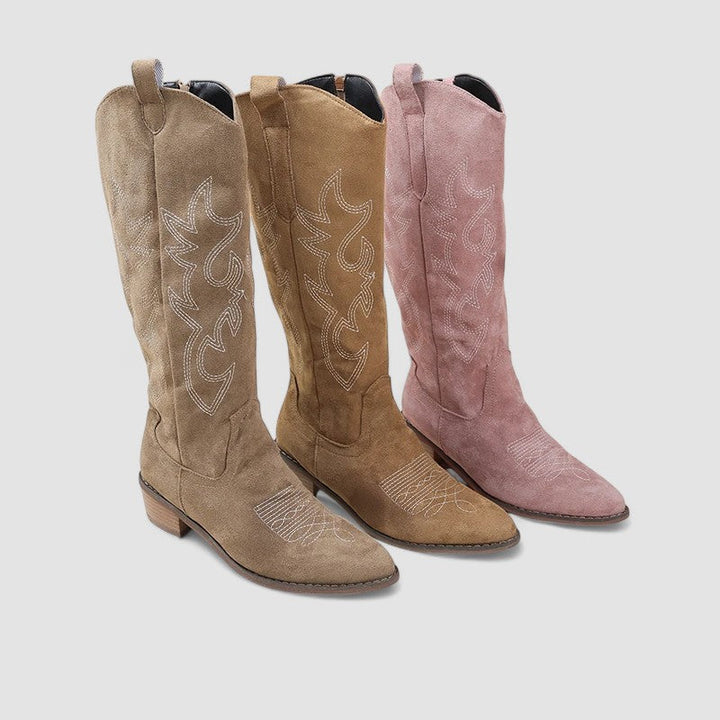 Clara | Bottes western hautes brodées